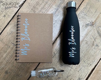 Personalised Teacher Bundle - End of Year Gift - Drink Bottle A5 Pad Hand Gel