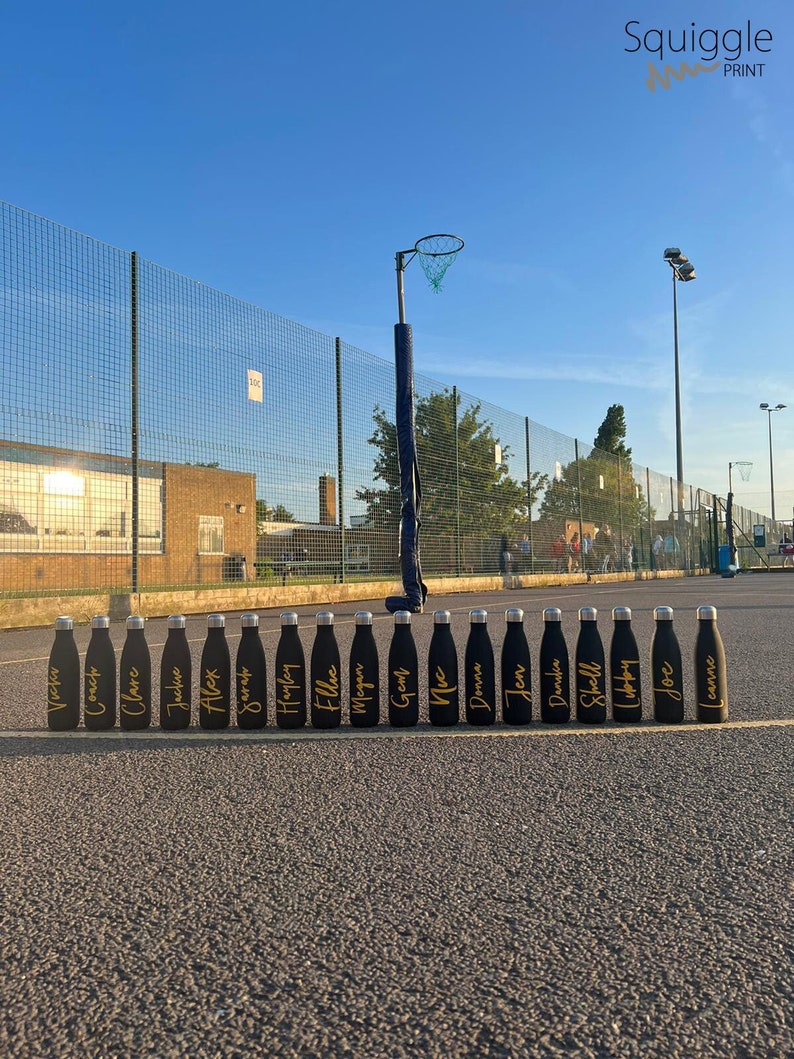 Personalised Sports Teams Metal Water Bottle Stainless Steel Double Wall 500ml Flask image 1