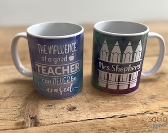 Personalised Teacher Mug | End Of Term Gift | Best Teacher Gift | End Of Year Present | Pencils