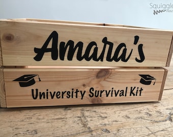 Personalised University Survival Kit Sticker Decal - Leaving For Uni *STICKER ONLY*