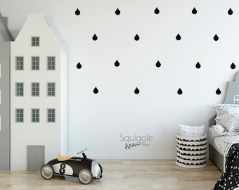 Raindrop vinyl wall stickers