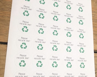 Please Recycle Me Recyclable Paper Stickers