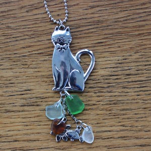 Silver Cat Car Charm