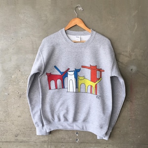 ecooperart 5 Cats Heather Grey Sweatshirt - Cat Lovers Sweatshirt - Kitty Sweatshirt - Animal Sweatshirt