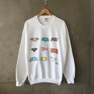 ecooperart Dog Head Sweatshirt - Sweat-shirt blanc - Sweat-shirt pour chien - Sweat-shirt pour chiot - Sweat-shirt animal