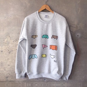 ecooperart Dog Head Sweatshirt - Sweat-shirt gris cendre - Sweat-shirt pour chien - Sweat-shirt pour chiot - Sweat-shirt animal