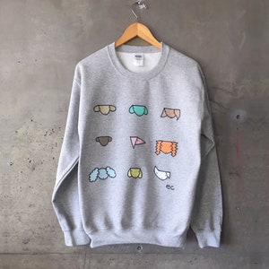ecooperart Dog Head Sweatshirt - Sweat-shirt gris chiné - Sweat-shirt pour chien - Sweat-shirt pour chiot - Sweat-shirt animal