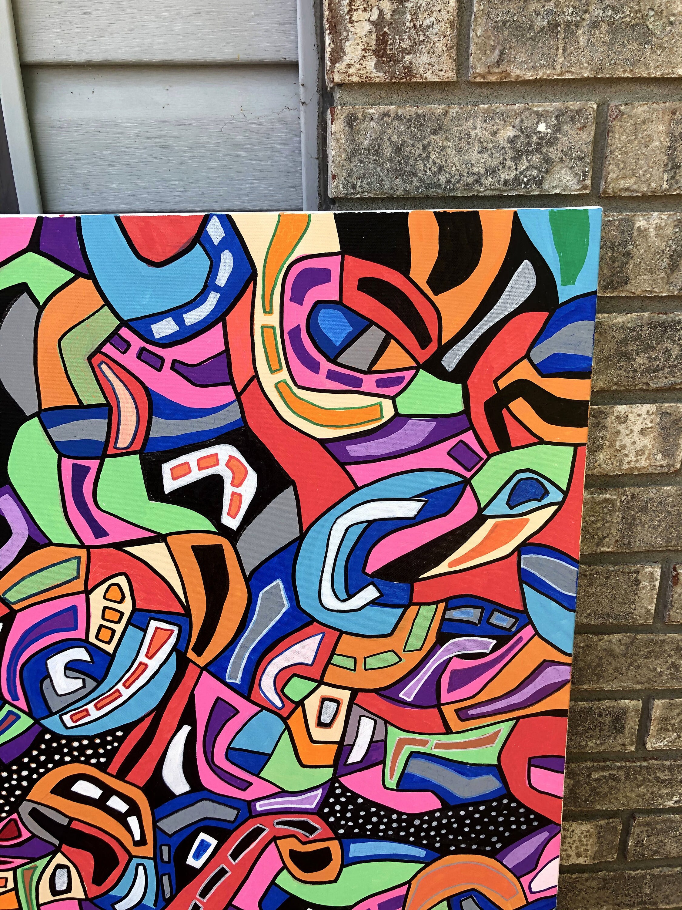 Large Original Colorful Painting Abstract Canvas Art Modern Etsy UK