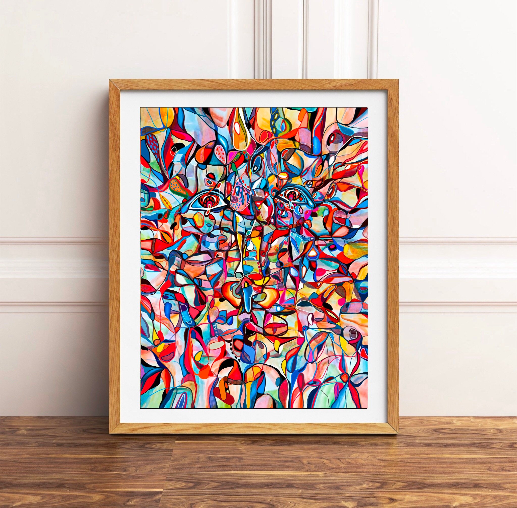 Colorful large abstract wall art Contemporary digital | Etsy