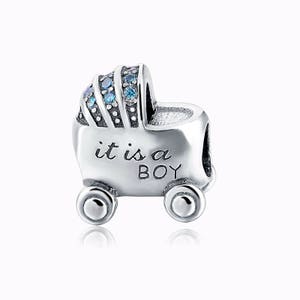 Baby Boy Charm Sterling Silver Its a Boy Charm Baby Charm Boy