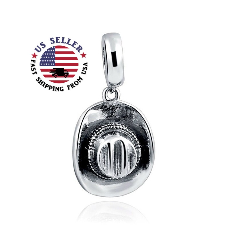 Cowboy Hat Charm Sterling Silver Cowgirl Hat Charm Cow Girl Etsy