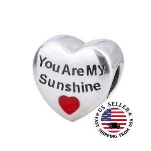 Silver My Sunshine Charm Sterling Silver Sunshine Charm Anniversary Charm Love Gift Charm My Only Sunshine Fits all Charm Bracelets image 1