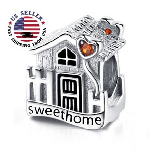 Sweet Home Charm - Sterling Silver Sweet Home Charm - Silver House Charm - My Sweet Home Charm - Sweet Home Bead - Fits all Charm Bracelets