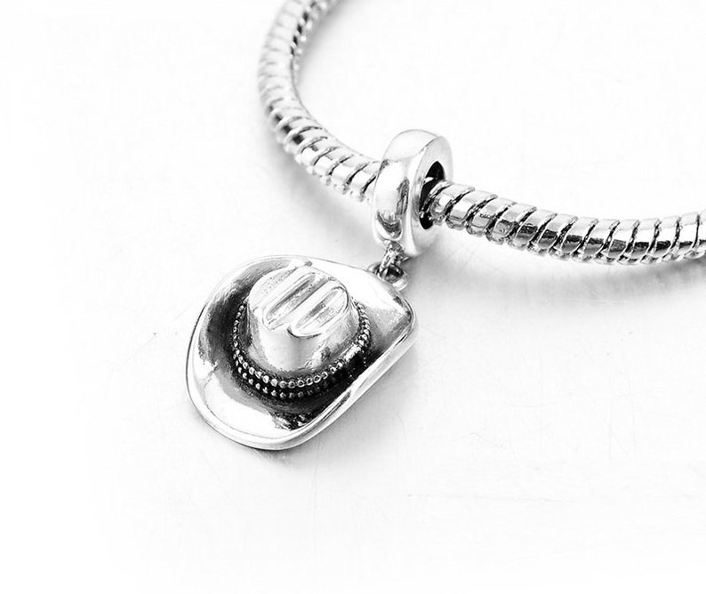 Cowboy Hat Charm Sterling Silver Cowgirl Hat Charm Cow Girl Etsy
