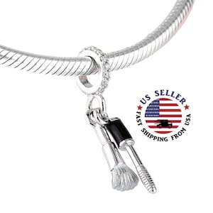Makeup Charm Sterling Silver - Glamour Charm - Makeup Artist Charm - Makeup Pendant - Cosmetics charm -Gift for her-Fits all Charm Bracelets