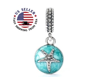 Sand Dollar Charm Sterling Silver -  Sand Dollar Charms - Sand Dollar Pendant - Star Fish charm - Star Fish Bead - Fits all Charm Bracelets