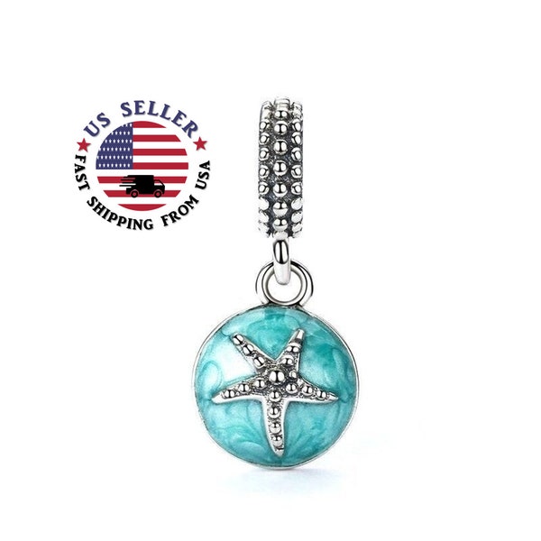 Sand Dollar Charm Sterling Silver -  Sand Dollar Charms - Sand Dollar Pendant - Star Fish charm - Star Fish Bead - Fits all Charm Bracelets