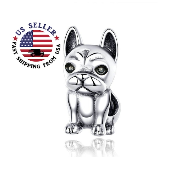 French Bulldog Charm Sterling Silver - French Bulldog Charm - French Bull dog Charms - French Bulldog Mom Charm - Fits all Charm Bracelets