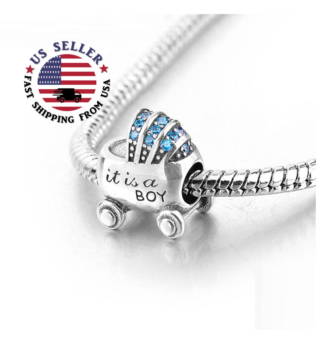 Baby Boy Charm Sterling Silver Its a Boy Charm Baby Charm Etsy
