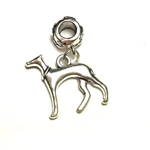 Greyhound Dog Charm Bead For European Snake Chain Bracelets - Fits Pandora, Chamilia & More - View #2