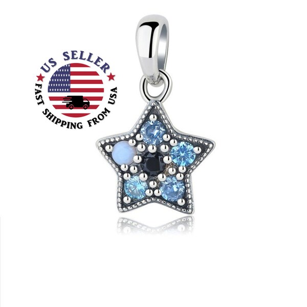 Sparkling Starfish Charm -  Rhinestone Starfish Charm Sterling Silver- Sea shell Charm Silver - Star Fish charm - Fits all Charm Bracelets