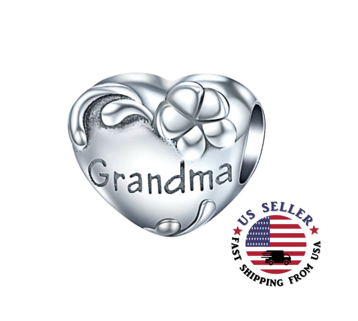 Grandma Charm Sterling Silver Grandmother Charm Love Etsy