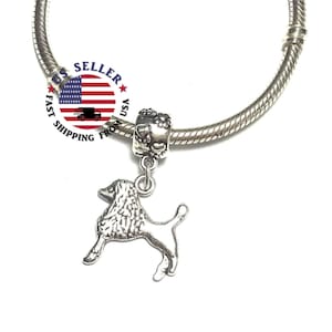 Poodle Charm for Bracelet - Silver Poodle Charm - Cute Poodle Charm - Dog Charm - Fits all Charm Bracelets - Poodle Lover Gift