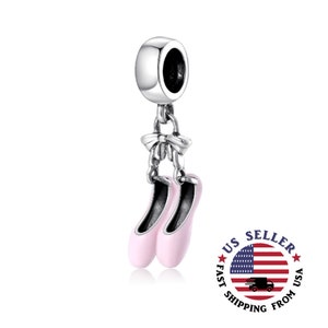 Ballet Slipper Charm Sterling Silver -Ballet Shoes Charm - Ballet Slipper Pendant -Dance Shoes Charm - Ballet Charm-Fits All Charm Bracelets