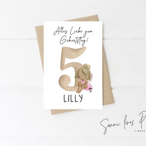 Karte zum 1. Geburtstag| Postkarte| Glückwunschkarte| Fee, Elfe| Baby  Mädchen, Junge| personalisiert| 1.Geburtstag bzw. individuelle Zahl