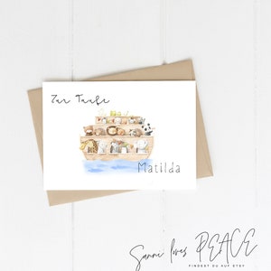 A6 Postkarte "zur Taufe", Karte, Arche Noah, Post, Schreiben, personalisiert