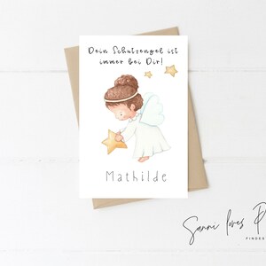 A6 Karte  Motiv Schutzengel, Illustration, Glaube, personalisiert