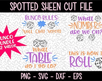 Bunco Bundle  PNG SVG eps and dxf Files for Cutting Machines Cameo or Cricut