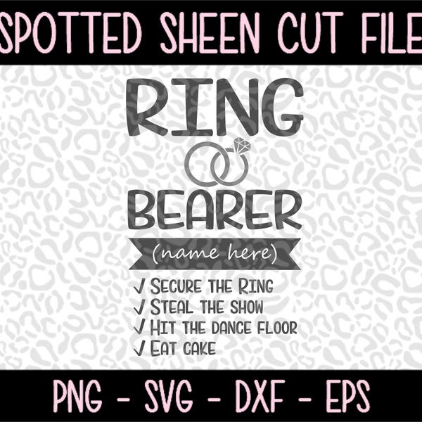 Ring Bearer Shirt PNG SVG eps and dxf Files for Cutting Machines Cameo or Cricut