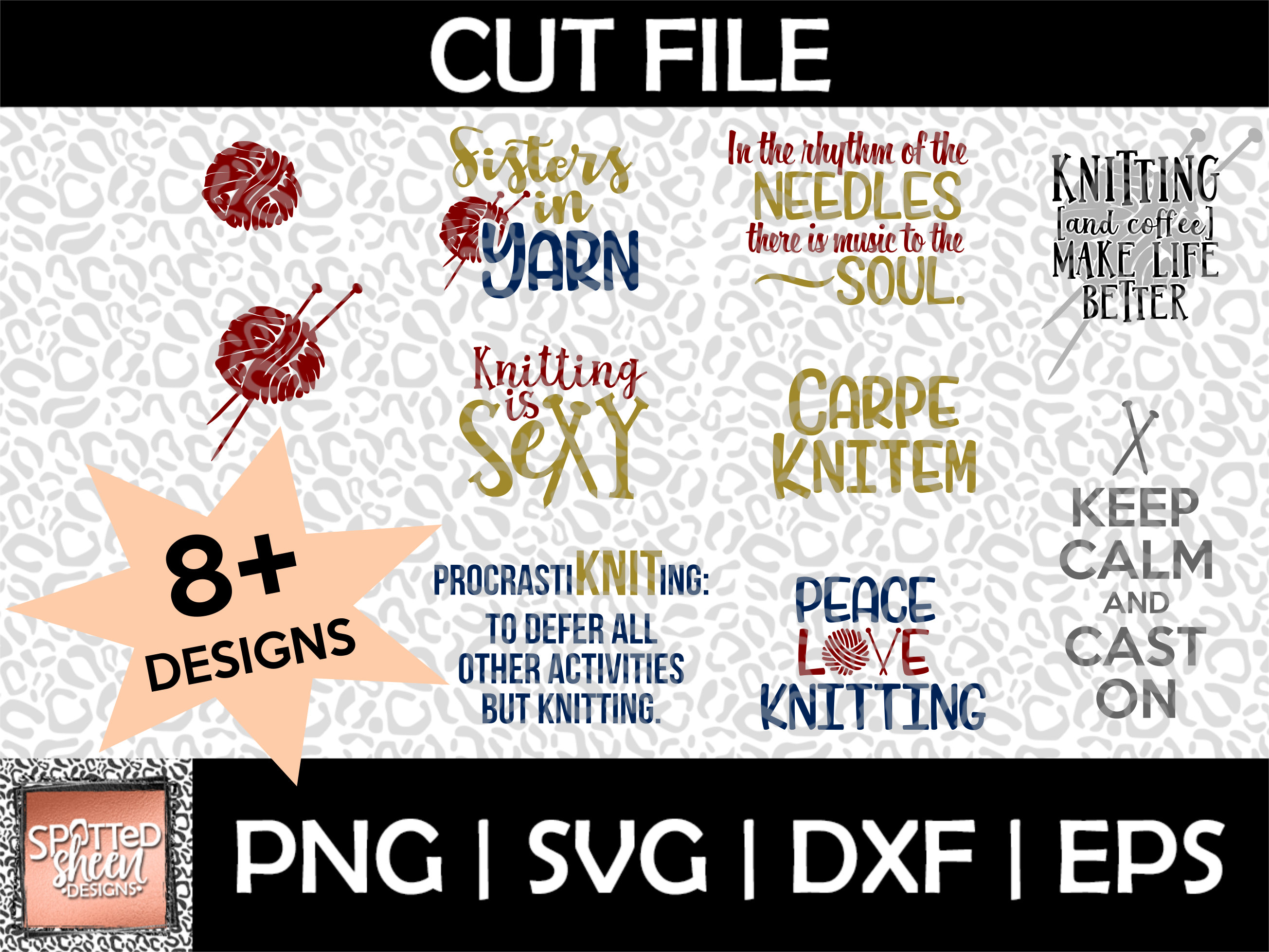 Knitting Bundle SVG PNG Eps and Dxf Files for Cutting Machines Cameo or ...