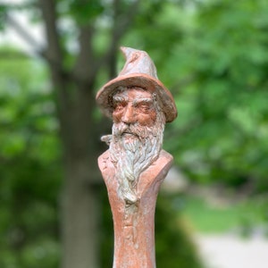Wizard Walking Stick | Made in the USA | Hand Carved Hiking Staff | Decorative Cane | Ornamental Handstaff | Magic Wand
