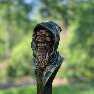 Druid Walking Stick | Made in the USA | Hand Carved Hiking Staff | Decorative Cane | Ornamental Handstaff