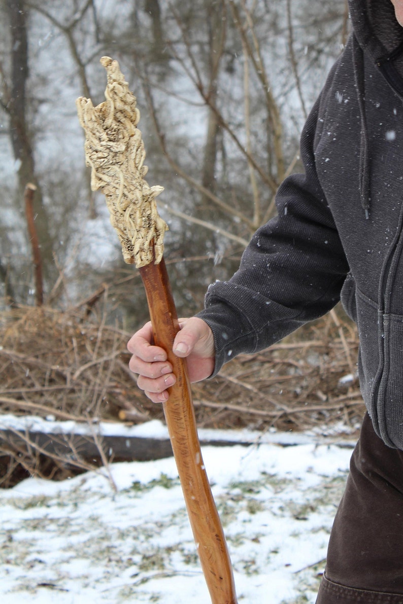 Ent Walking Stick Made in the USA Hand Carved Hiking Staff Decorative Cane Ornamental Handstaff Lord of the Rings Magic Wand image 4