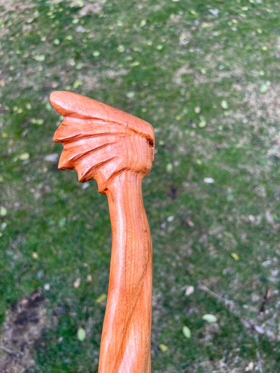 Unique Handcarved Wooden Cane Made in the USA From Cherry Etsy
