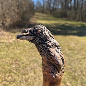 Crow Walking Stick | Made in the USA | Jon Snow | Night’s Watch | Hand Carved Hiking Staff | Decorative Cane | Ornamental Handstaff