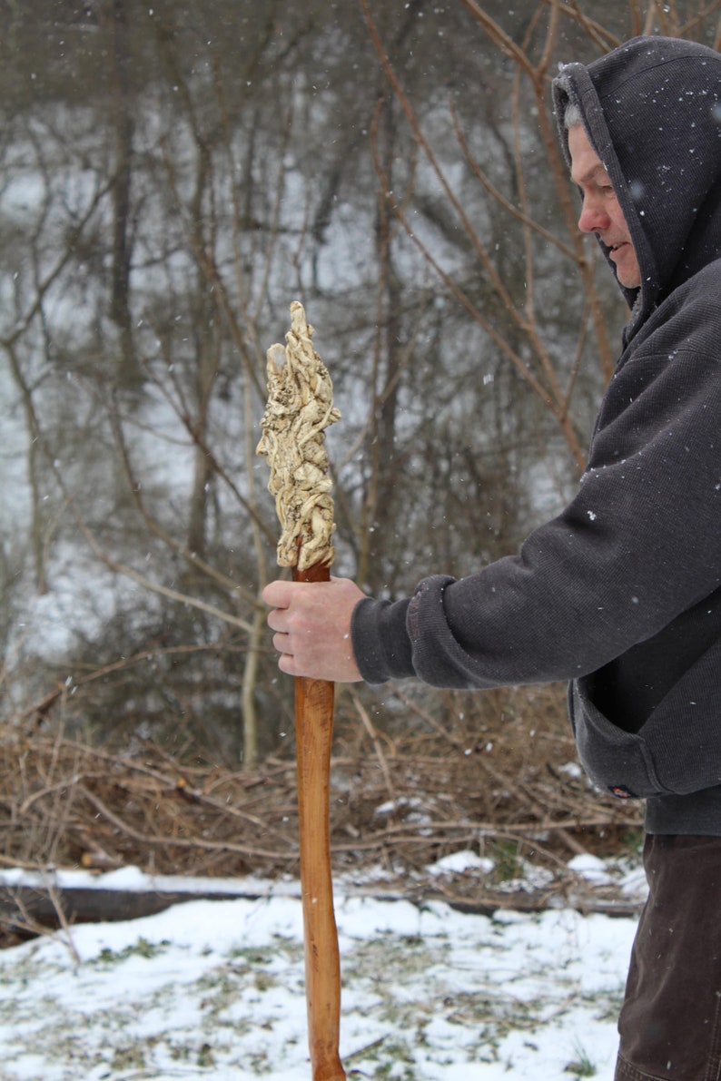 Ent Walking Stick Made in the USA Hand Carved Hiking Staff Decorative Cane Ornamental Handstaff Lord of the Rings Magic Wand image 3