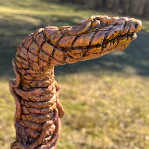 Snake Walking Stick | Made in the USA | Hand Carved Hiking Staff | Decorative Cane | Ornamental Handstaff
