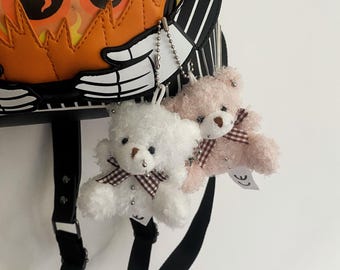 Grunge Punk Pierced Bear Plush Keyring | Goth Accessories, Goth Gifts, Punk Accessories