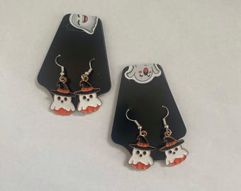 Halloween Ghost Pumpkin Spooky Dangly Earrings | Halloween Spooky Season Accessories Earrings Jewellery