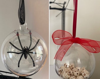 Halloween Spider/ Skull Bauble Hanging Decoration Spooky Christmas Decoration