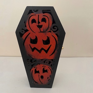Halloween Pumpkin Coffin Box Decoration Storage Decor