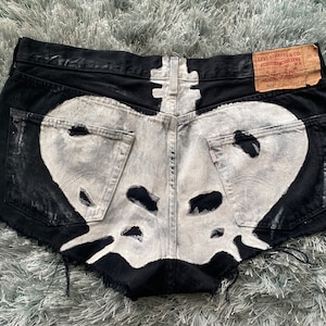 Pantalones cortos de mezclilla negros Levi's reciclados talla 18 (cintura de 38")