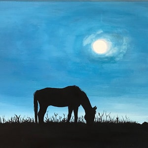 Paard, Paarden, Paard Kunst, Paard Geschenken - &quot;Tranquility&quot; - 10 &quot;x20&quot; Originele Acryl schilderij