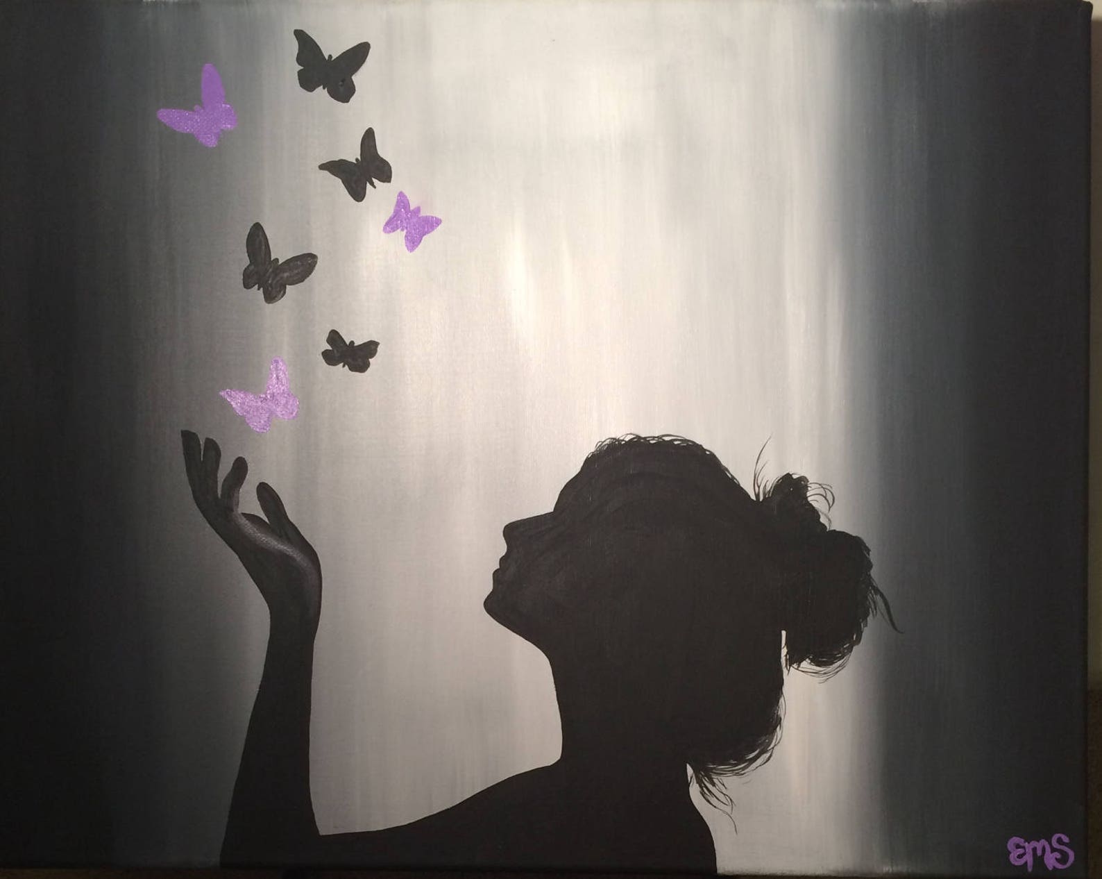 Butterfly Art Woman Silhouette Gifts for Women Etsy