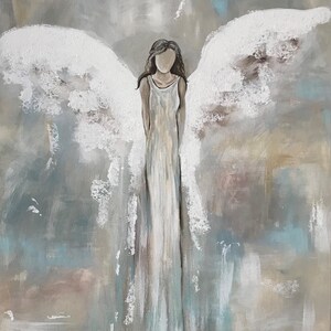 Angel Art, Angel Print, Angel Decor, Giclee Print - &quot;Pastel Angel&quot; Original Acrylic Painting Art Print (11&quot;x14&quot;)
