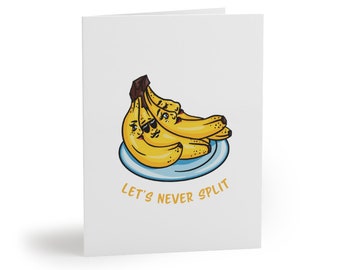 Let’s Never Split Card, funny card for friends, just because note card, blank inside, cute illustration, fruits and veggies, punny